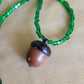 Grass Glass Acorn Locket/Stash Necklace