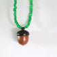 Grass Glass Acorn Locket/Stash Necklace