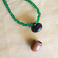 Grass Glass Acorn Locket/Stash Necklace