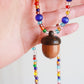 Stained Glass Acorn Locket/Stash Necklace