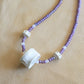 Fish Vertebrae Purple Beaded Necklace