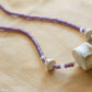 Fish Vertebrae Purple Beaded Necklace