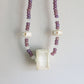 Fish Vertebrae Purple Beaded Necklace