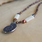 Coyote Bone & Ammonite Beaded Necklace