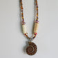 Coyote Bone & Ammonite Beaded Necklace