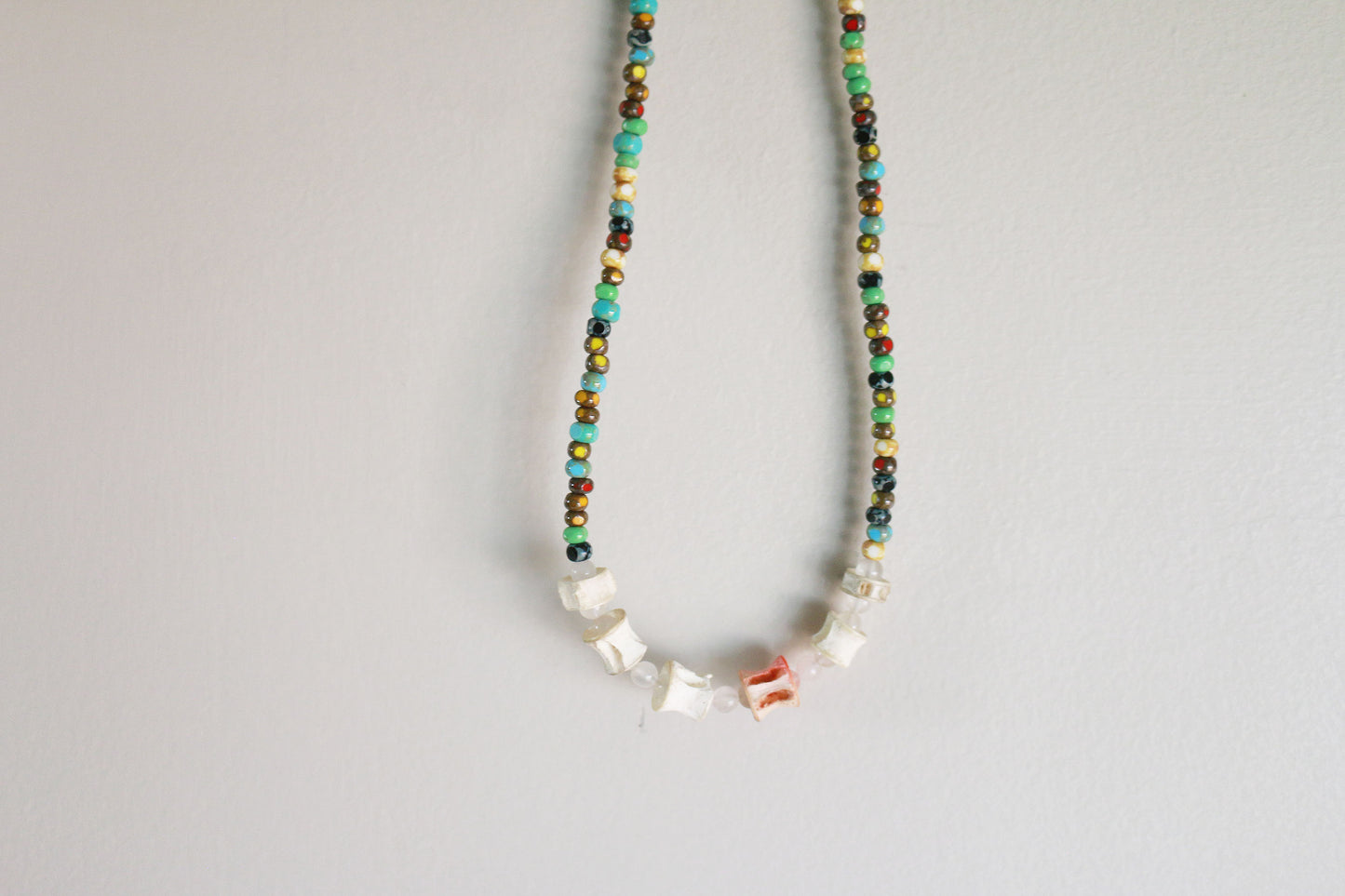 Fish Vertebrae Beaded Necklace