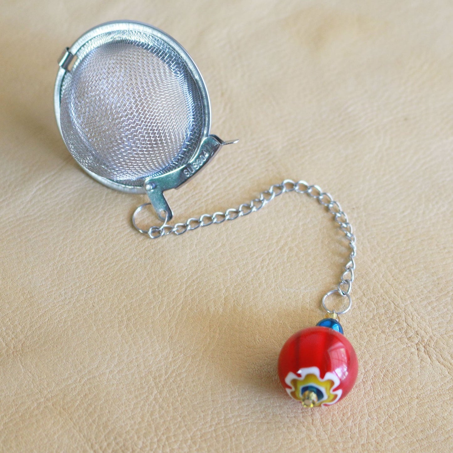 Red Flower Millefiori Tea Infuser