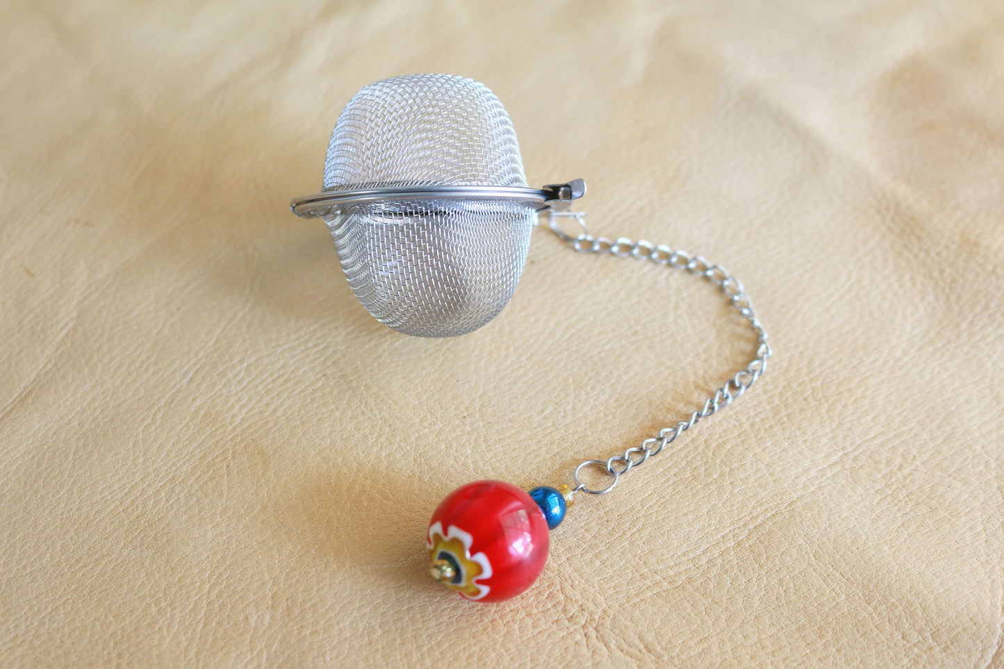 Red Flower Millefiori Tea Infuser