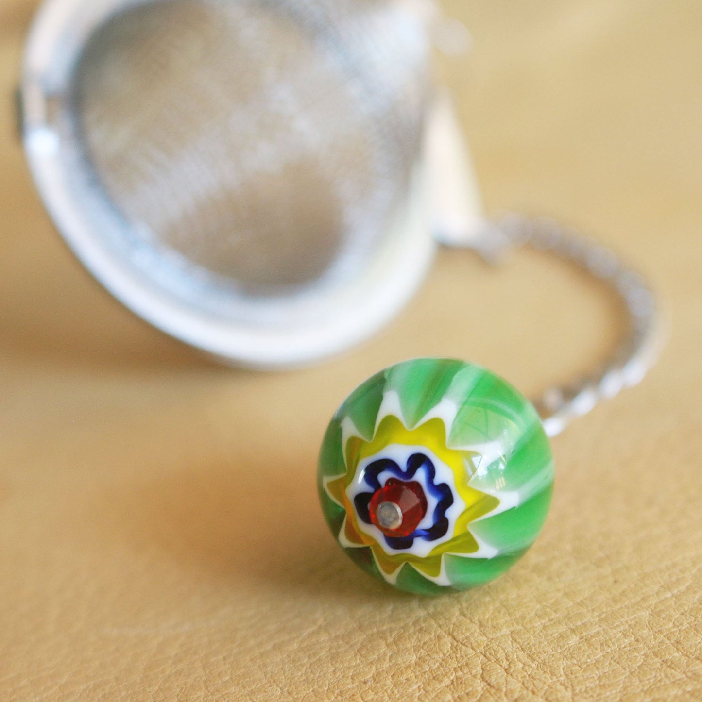 Green Flower Millefiori Tea Infuser