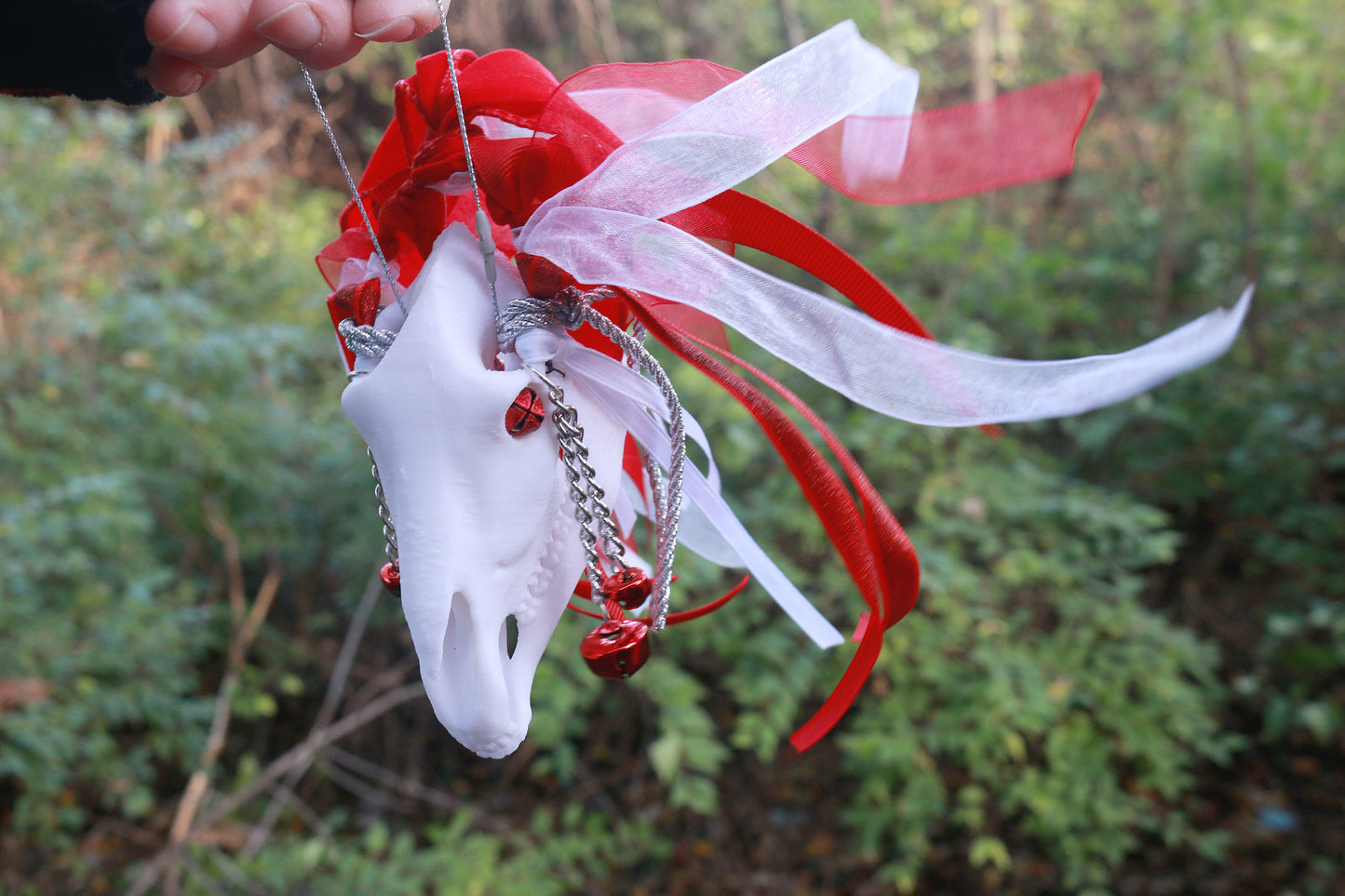 Peppermint Mari Lwyd Ornament