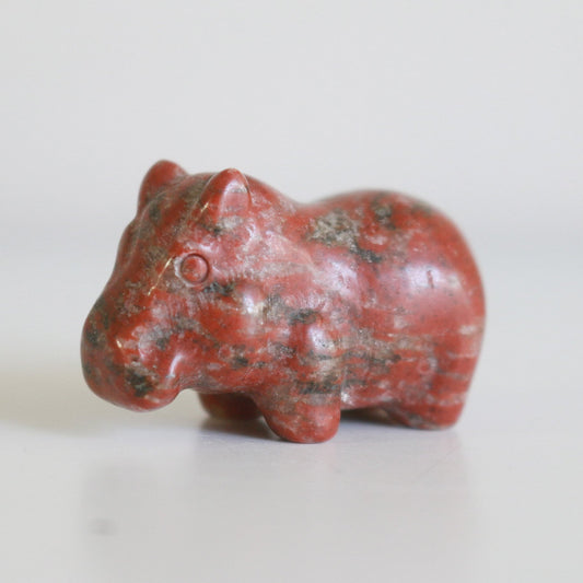 Striped Red Jasper Hippo (1.2 in)