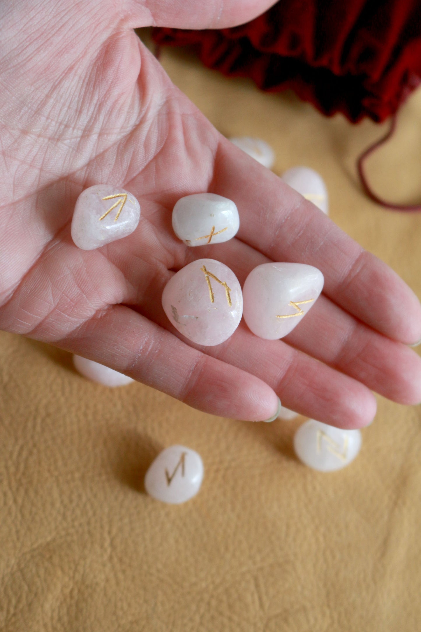 Rose Quartz Elder Futhark Runes