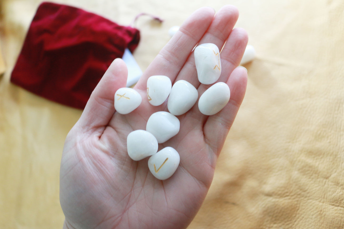 Snow Quartz Elder Futhark Runes