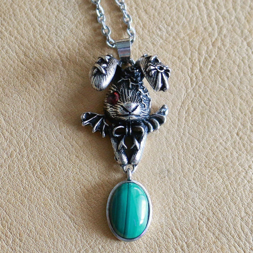 Malachite Rabbit Necklace