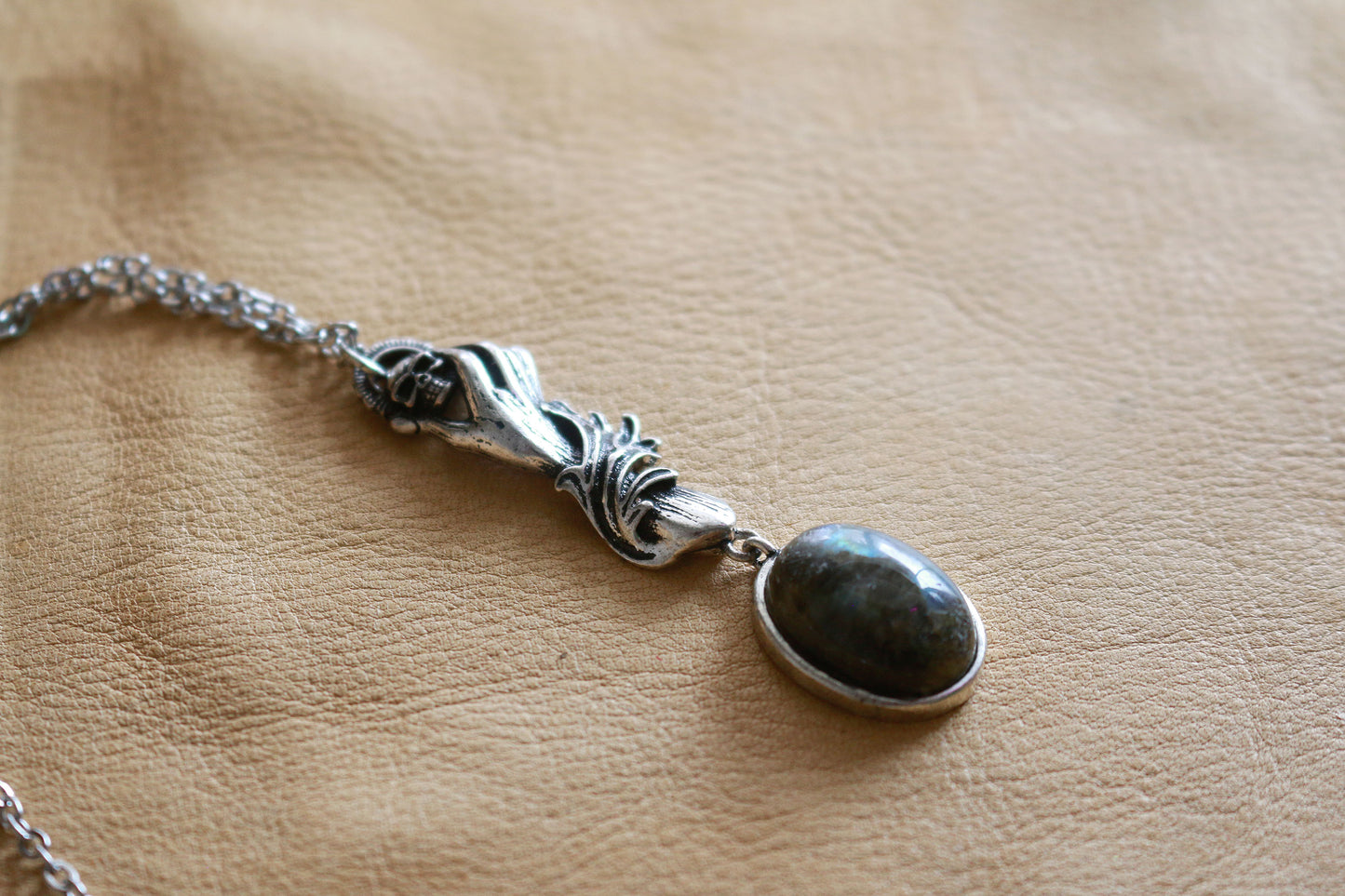 Labradorite Death Hand Necklace