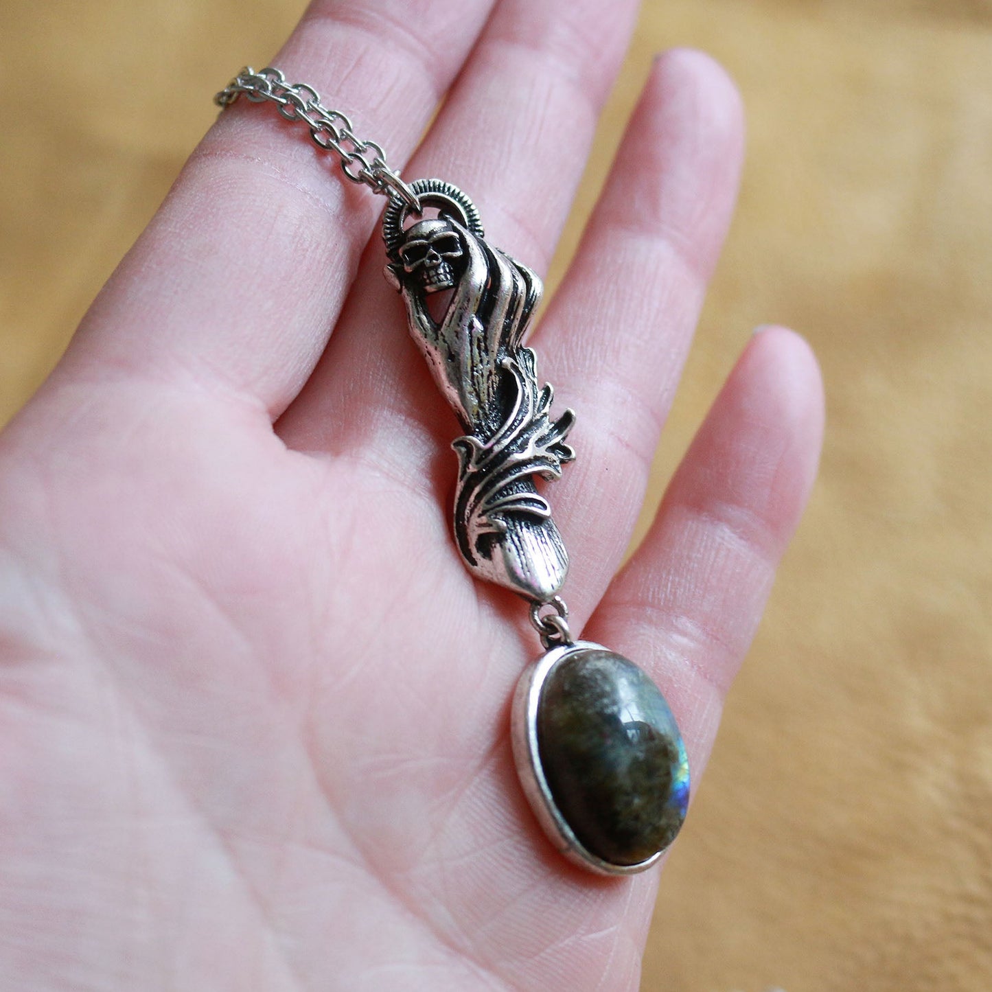 Labradorite Death Hand Necklace