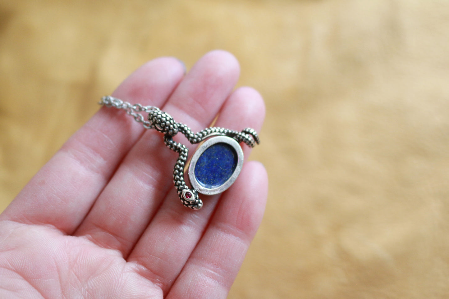 Lapis Lazuli Snake Spinner Necklace