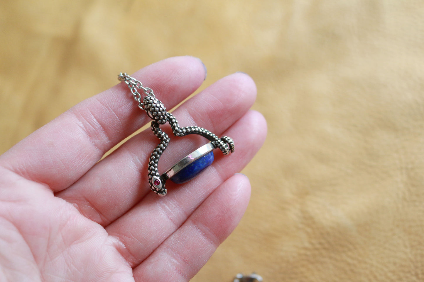 Lapis Lazuli Snake Spinner Necklace