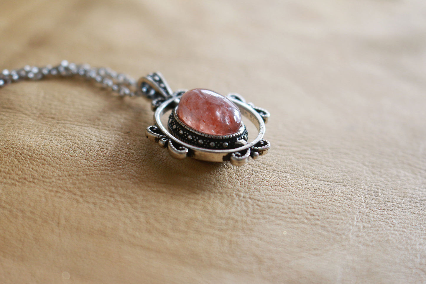 Fire Quartz Spinner Necklace