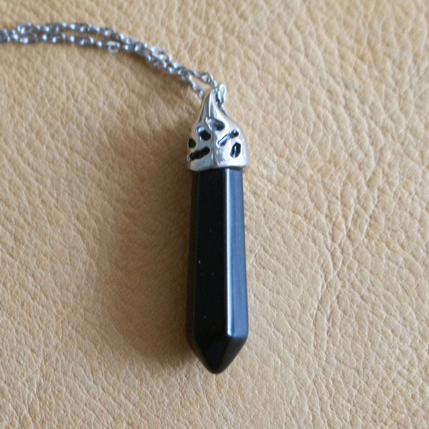 Obsidian Pendant Necklace