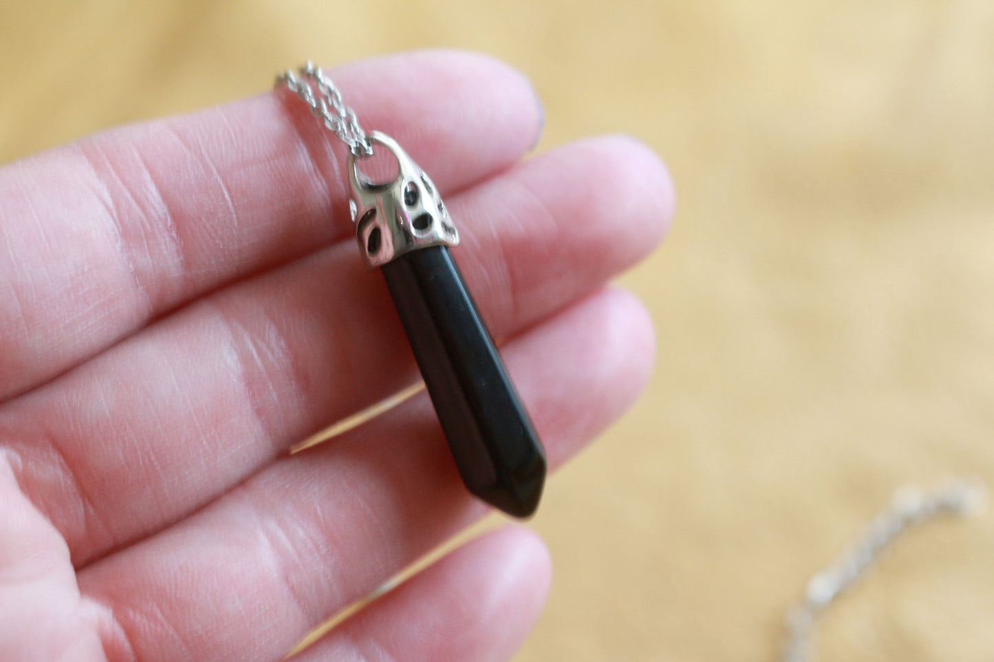 Obsidian Pendant Necklace