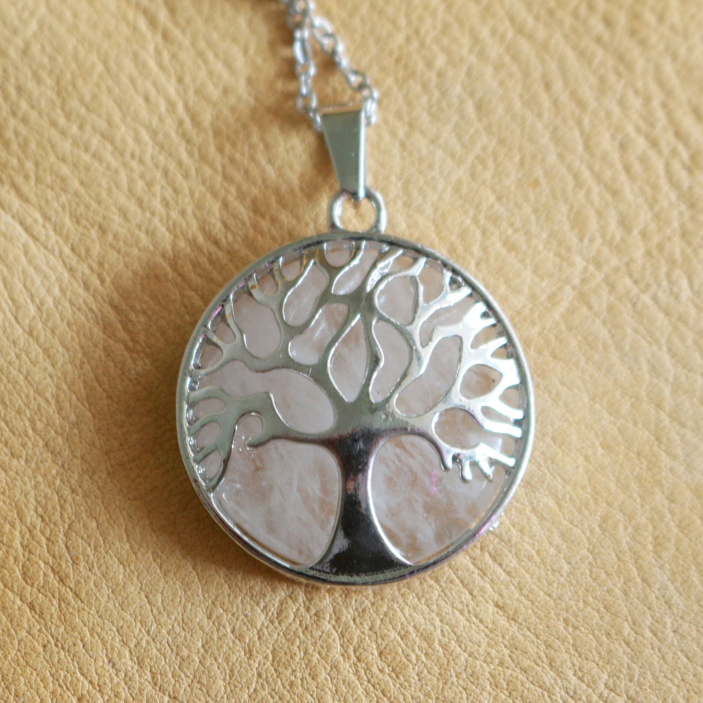 Quartz Tree Pendant Necklace