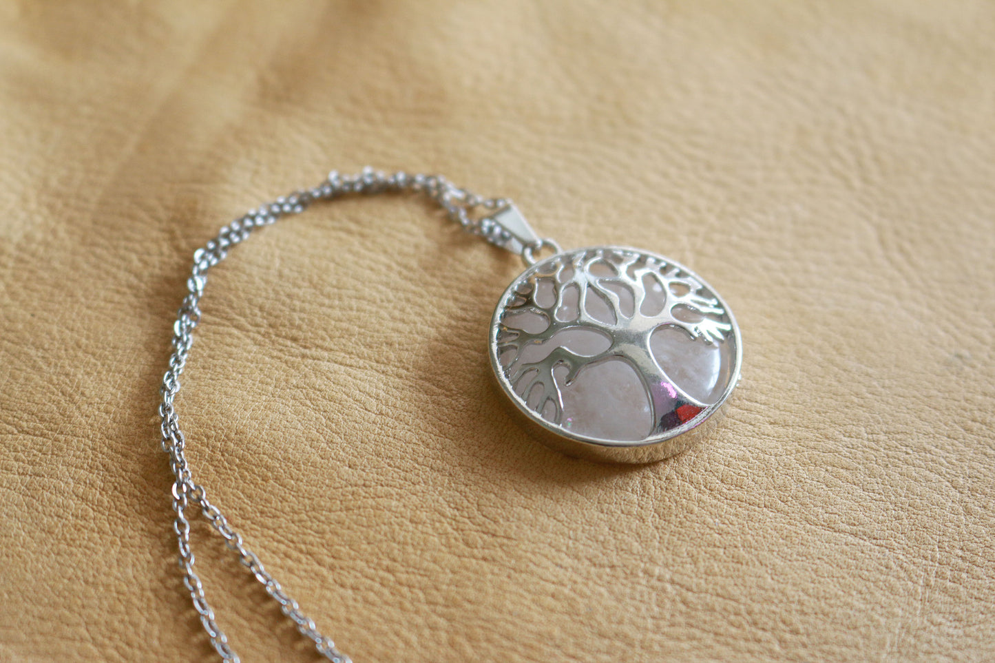 Quartz Tree Pendant Necklace