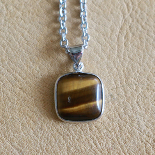 Tiger Eye Square Necklace