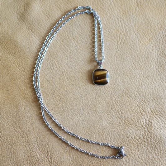 Tiger Eye Square Necklace