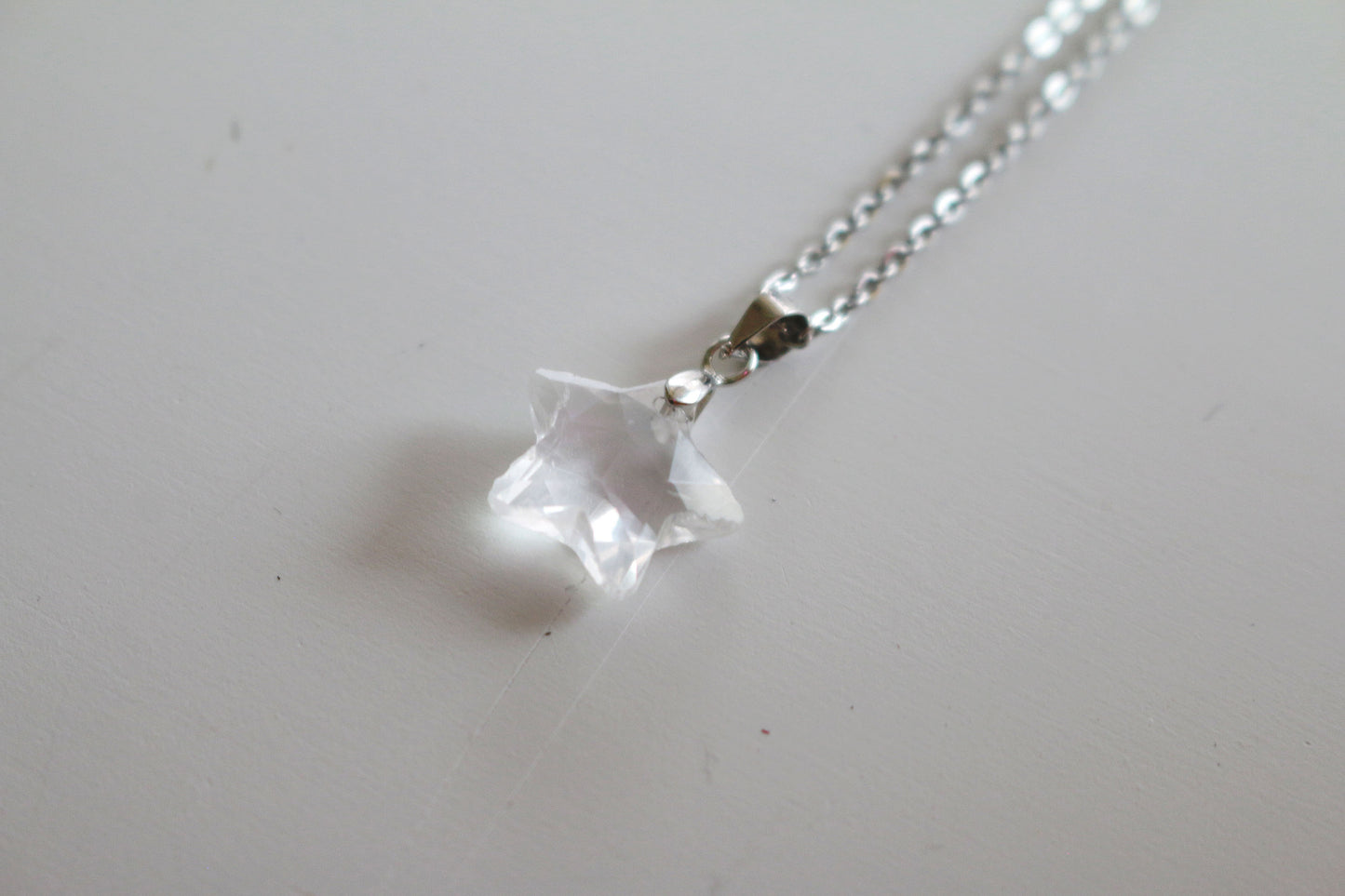 Quartz Faceted Star Necklace