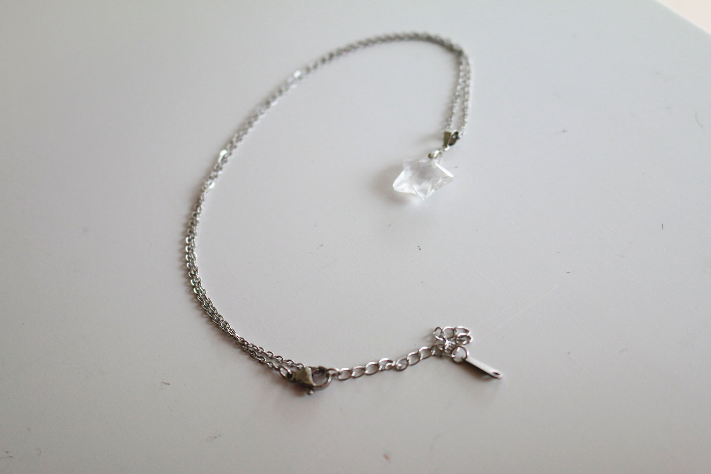 Quartz Faceted Star Necklace