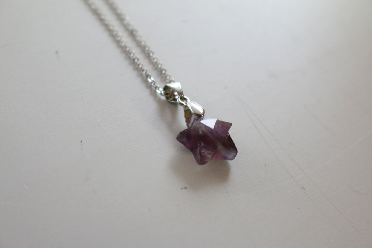 Amethyst Faceted Star Necklace