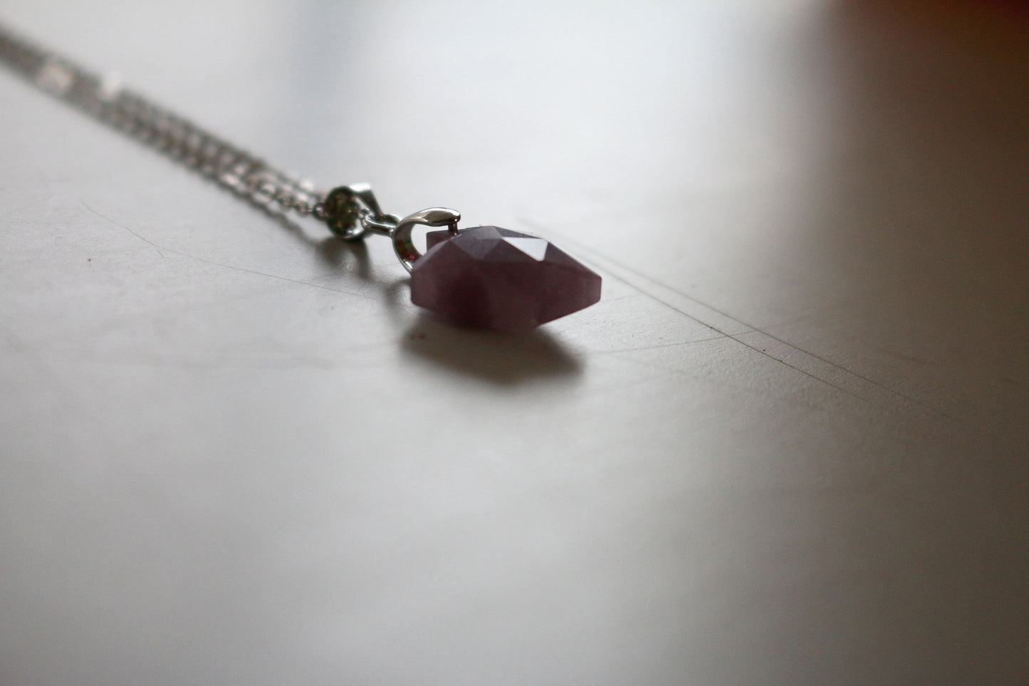 Lepidolite Faceted Star Necklace