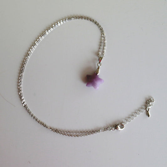 Lepidolite Faceted Star Necklace