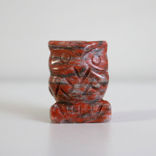 Striped Red Jasper Owl (1.2 in)