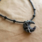 Obsidian Moon Beaded Necklace