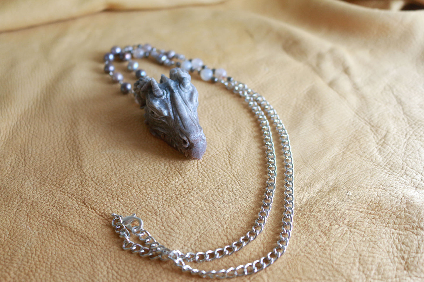 Granite Dragon Statement Necklace