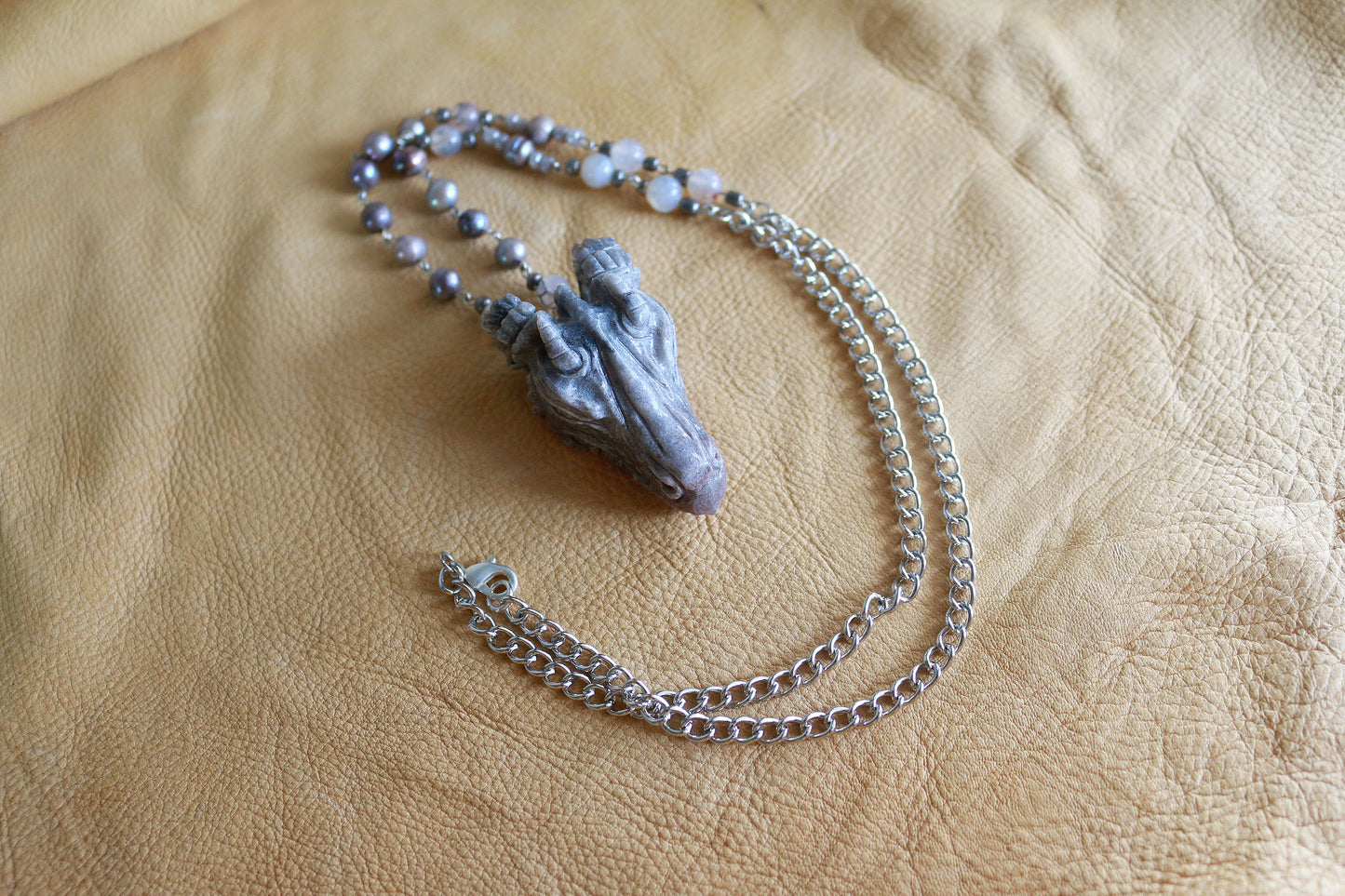 Granite Dragon Statement Necklace