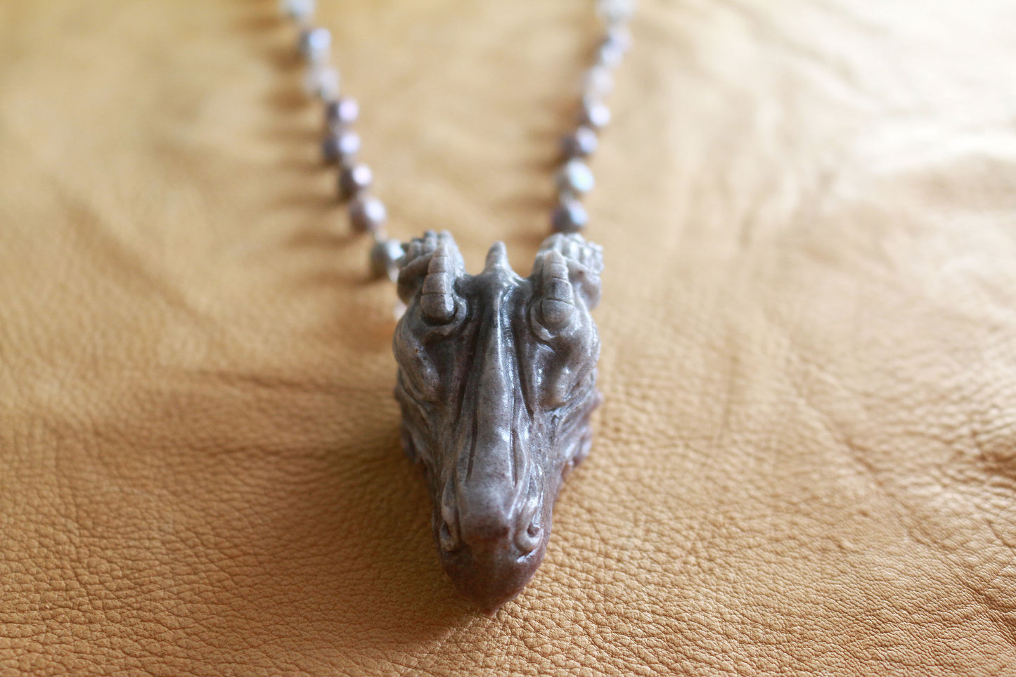 Granite Dragon Statement Necklace