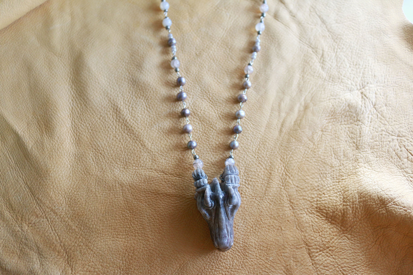 Granite Dragon Statement Necklace