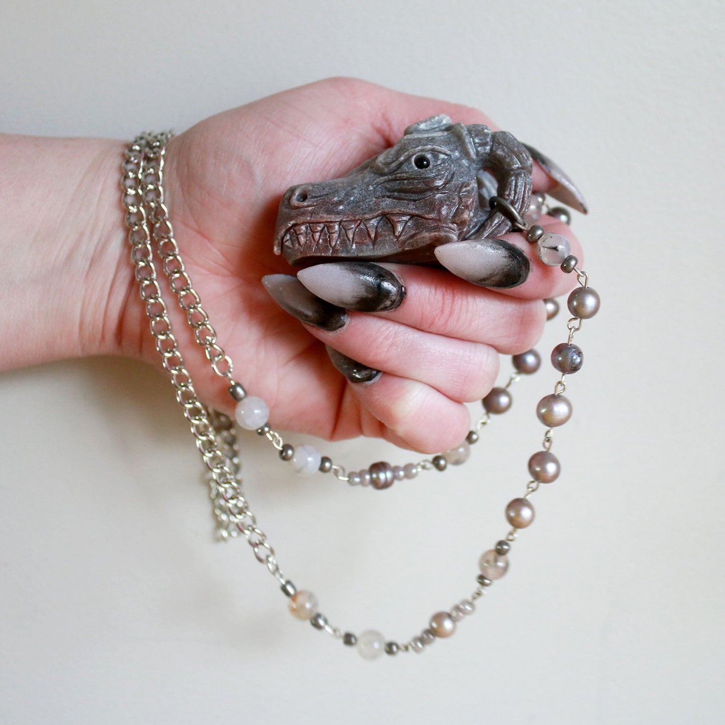 Granite Dragon Statement Necklace