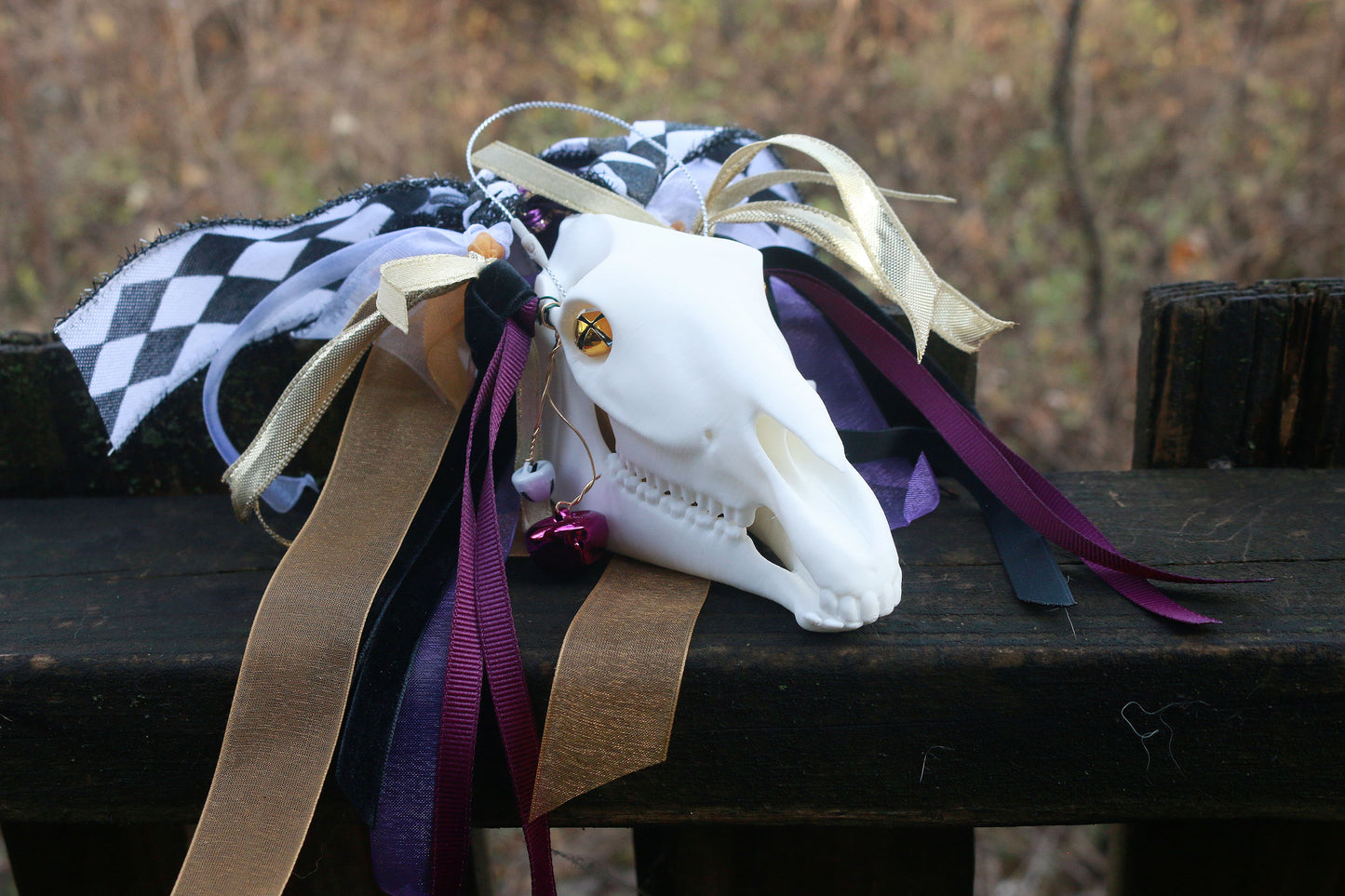 Harlequin Mari Lwyd Ornament