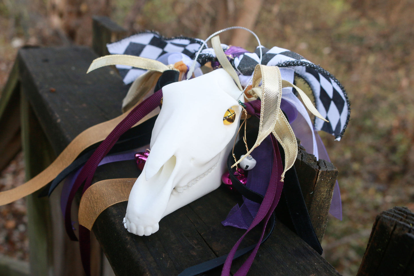 Harlequin Mari Lwyd Ornament