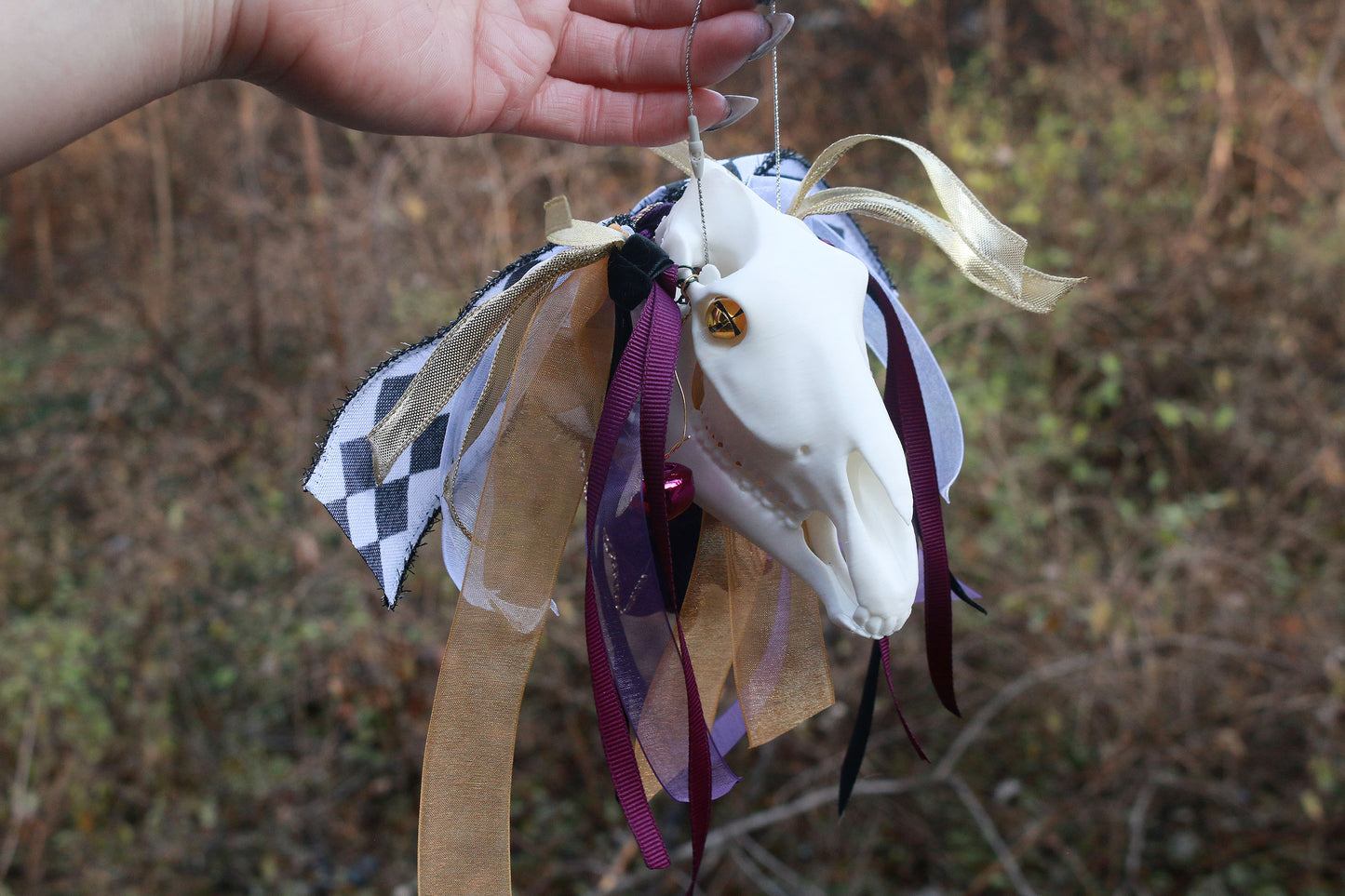 Harlequin Mari Lwyd Ornament