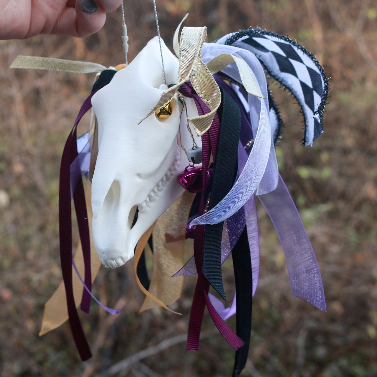 Harlequin Mari Lwyd Ornament