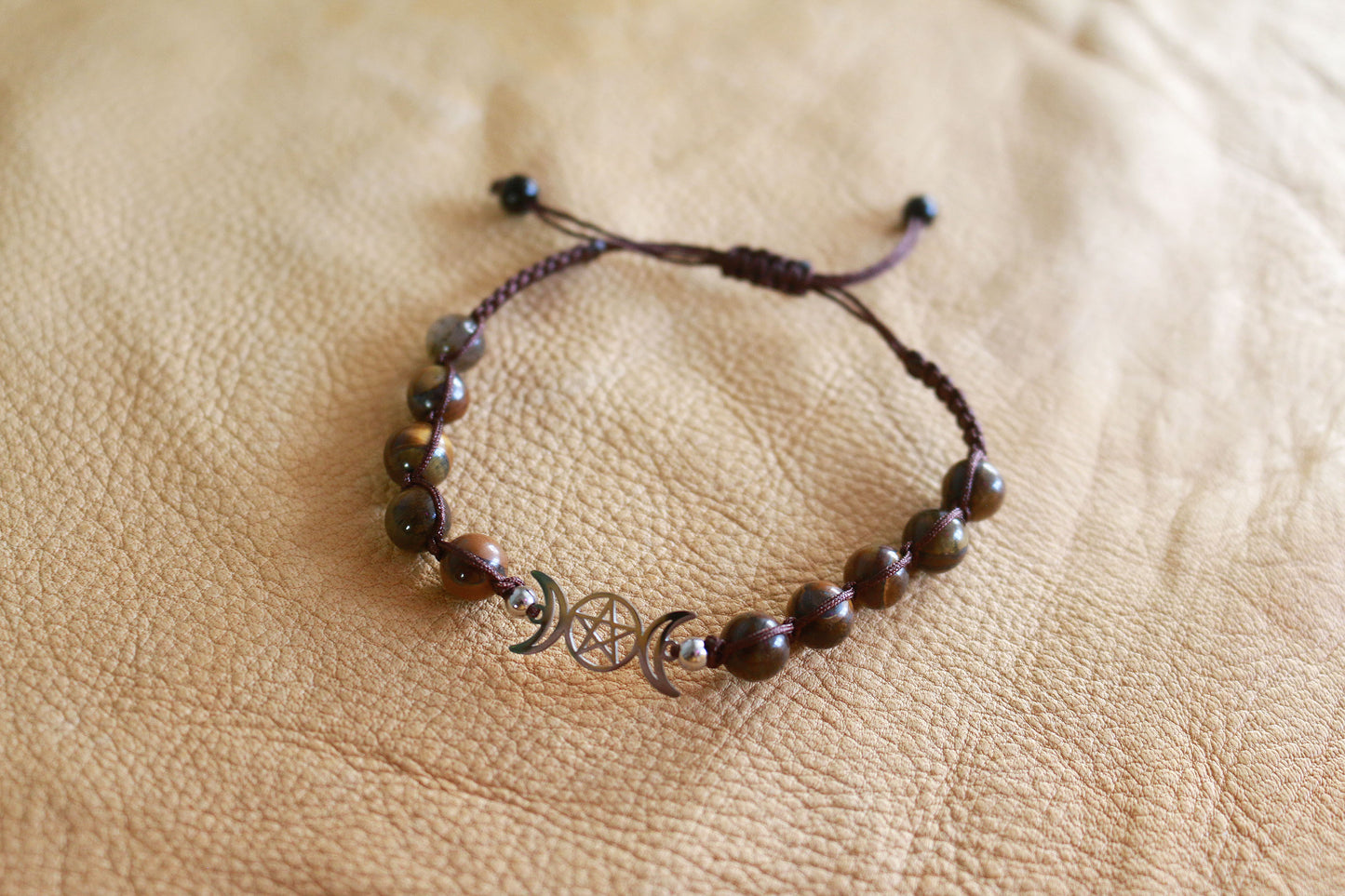 Triple Moon Bracelet - Tiger Eye