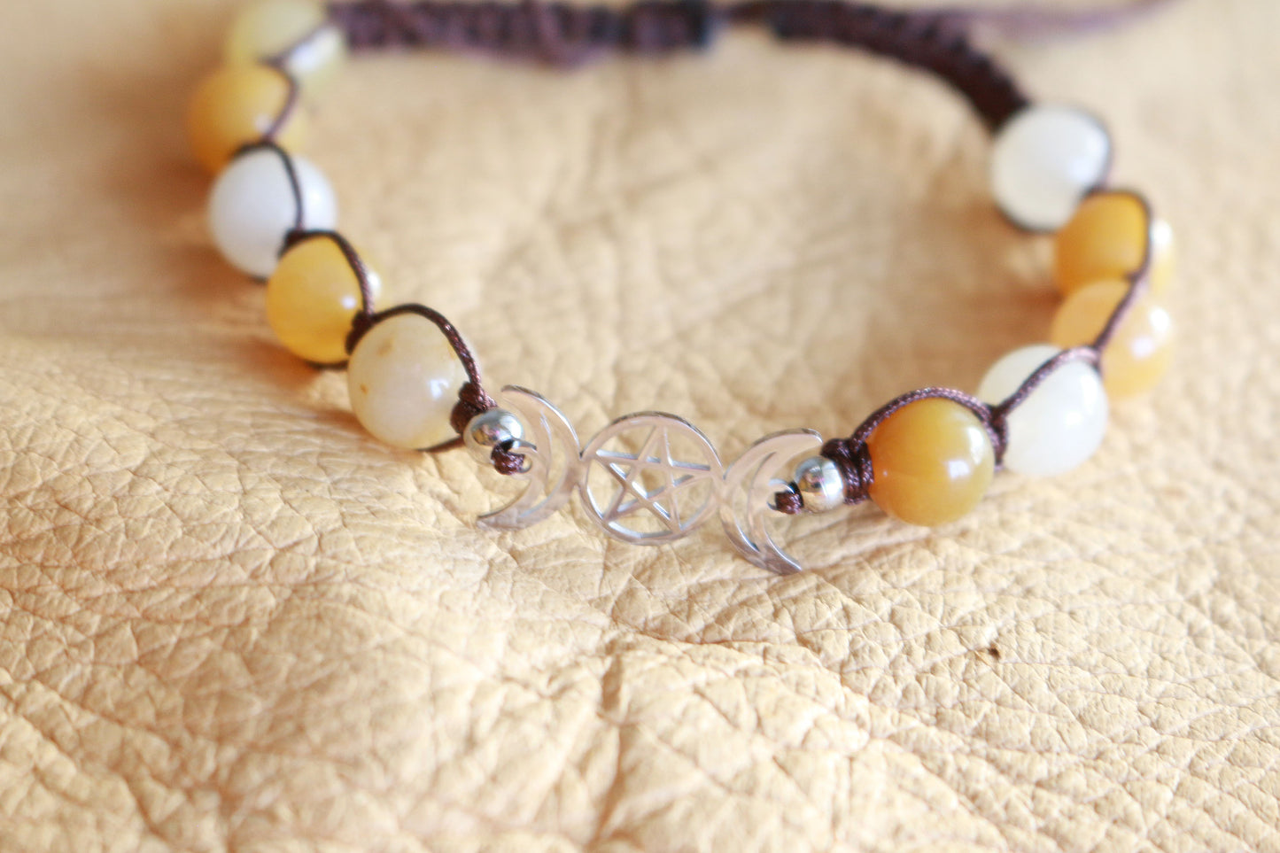 Triple Moon Bracelet - Gold Aventurine