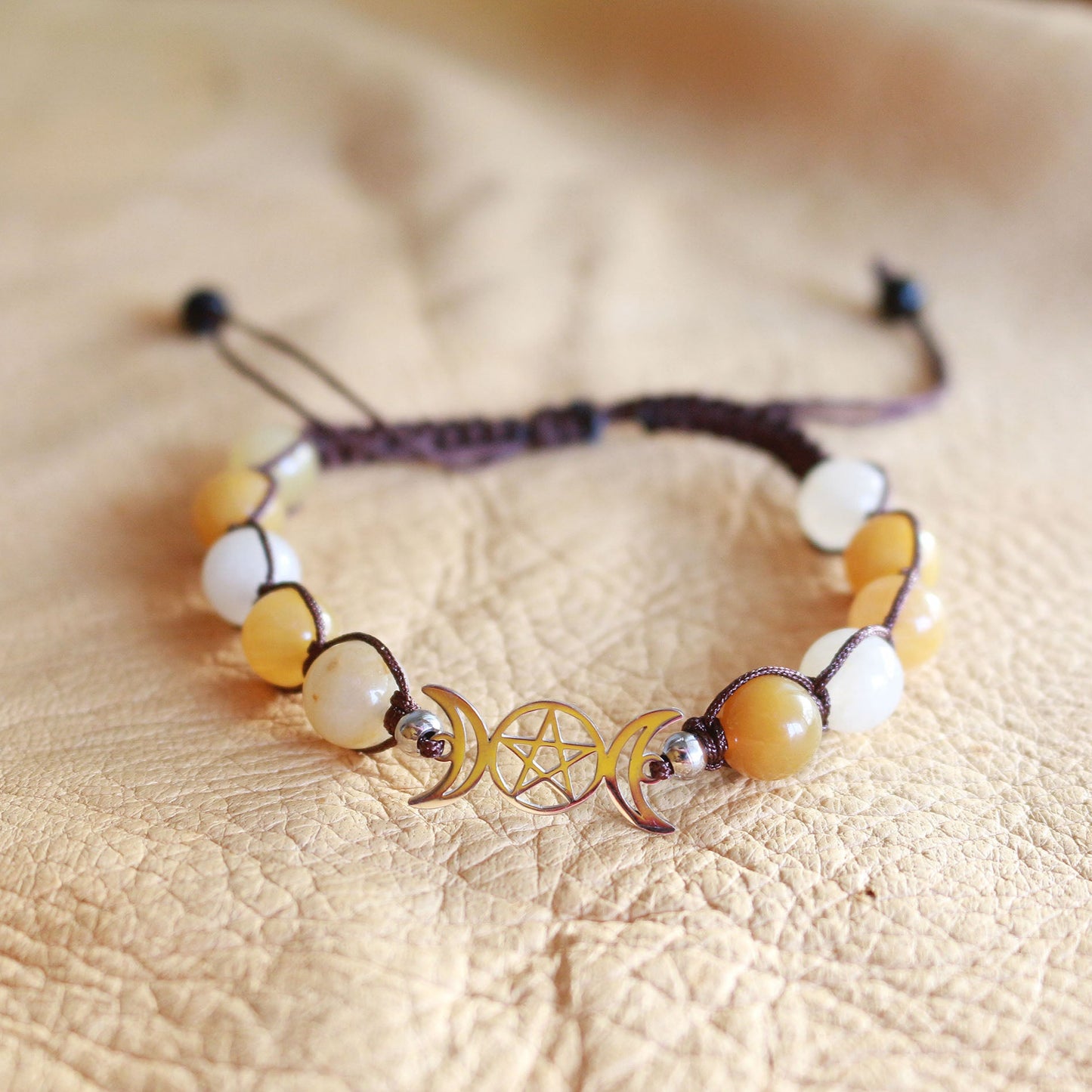 Triple Moon Bracelet - Gold Aventurine