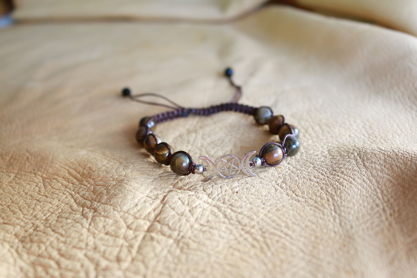 Triple Moon Bracelet - Tiger Eye