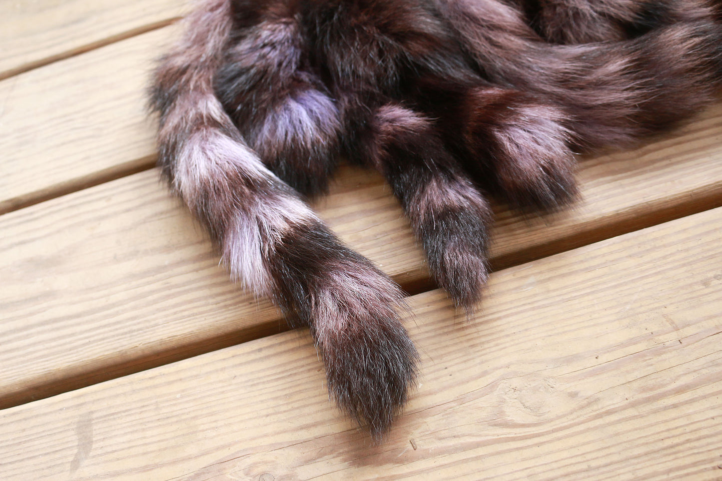 Purple Raccoon Tail Keychain